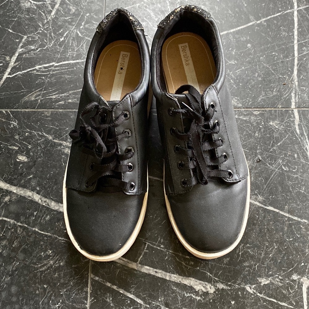 Black Faux Leather Sneakers Available in size 38 or 39